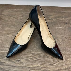 Black patent leather heels